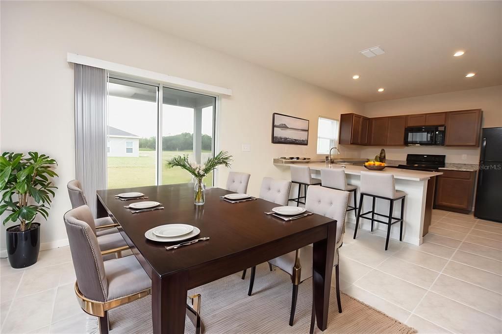 Dining room, Interior, Kitchen, Recessed Lighting