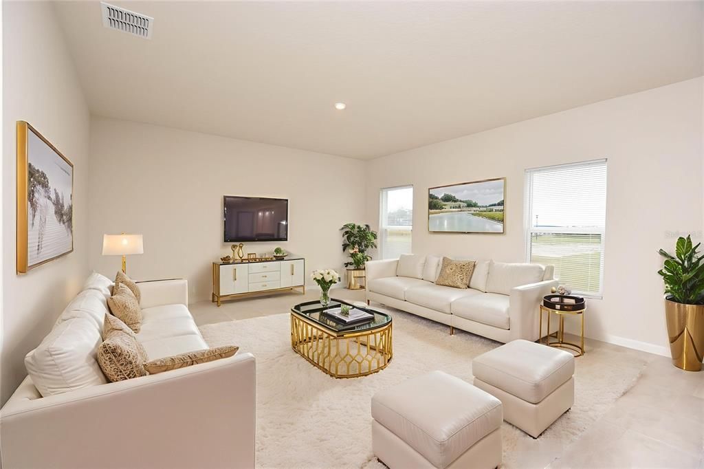 Interior, Living room, Recessed Lighting