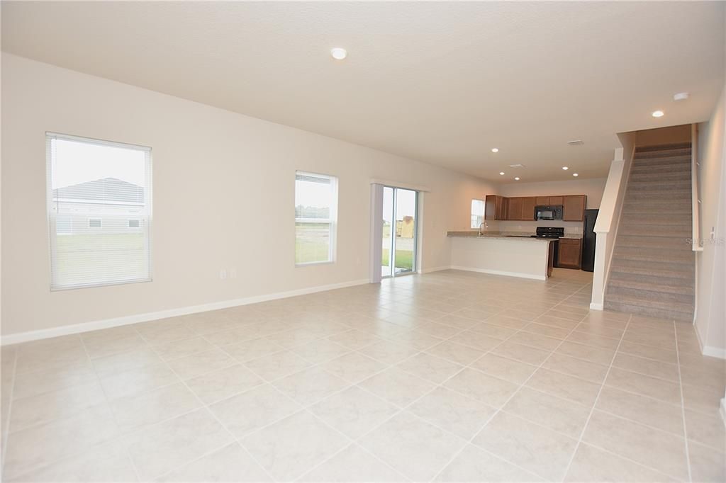 Empty room, Interior, Kitchen, Recessed Lighting