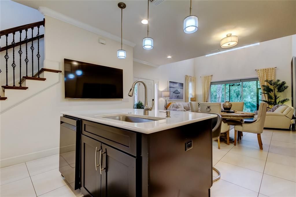 Dining room, Interior, Kitchen, Living room, Pendant Lights, Recessed Lighting