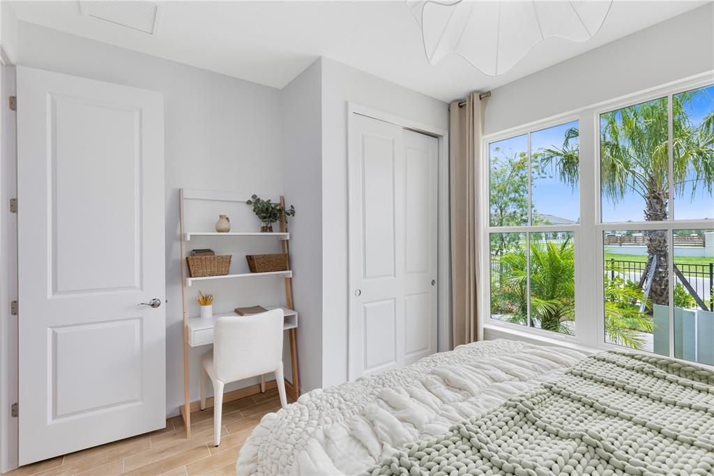 Bedroom, Home Office, Interior, Wood Texture Flooring