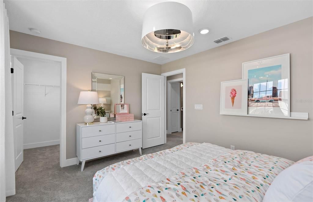 Bedroom, Interior, Pendant Lights, Recessed Lighting