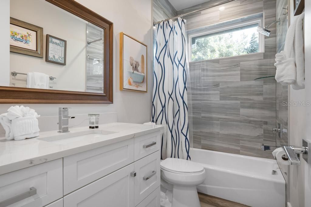 Bathroom, Glass Shower, Interior, Wood Texture Flooring