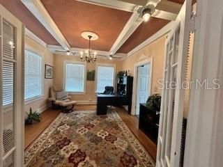 Chandelier, Interior, Wood Texture Flooring