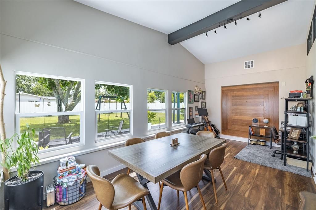 Home Office, Interior, Wooden Beams, Wood Texture Flooring