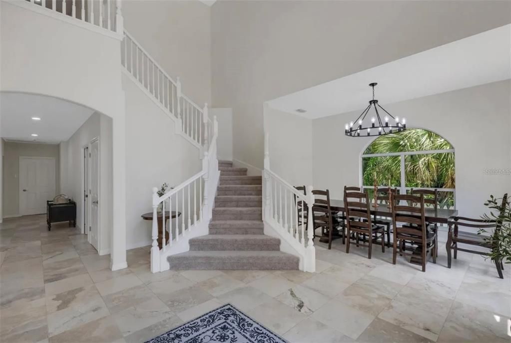 Chandelier, Dining room, Interior, Recessed Lighting