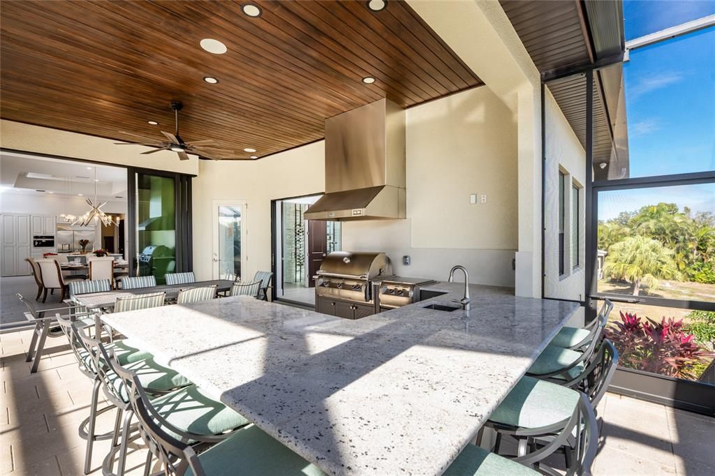 Dining room, Interior, Recessed Lighting, Wooden Ceilings