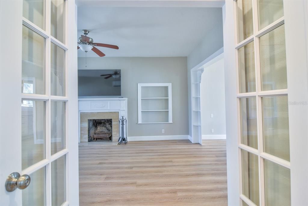 Empty room, Fireplace, Interior, Wood Texture Flooring