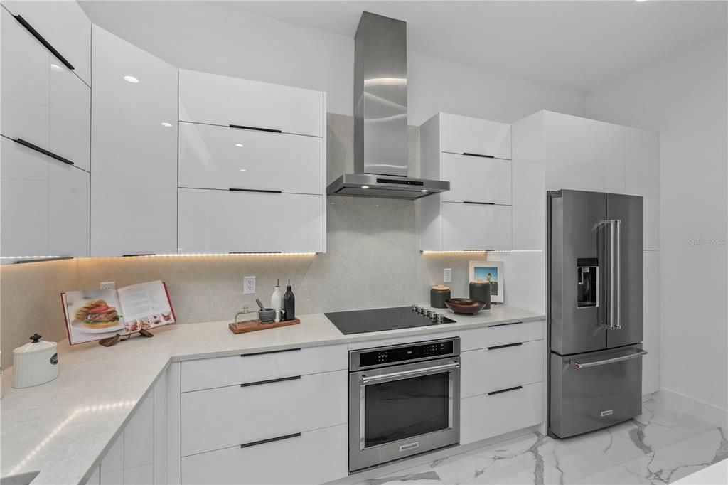 Interior, Kitchen, Marble, Stainless Steel Appliances