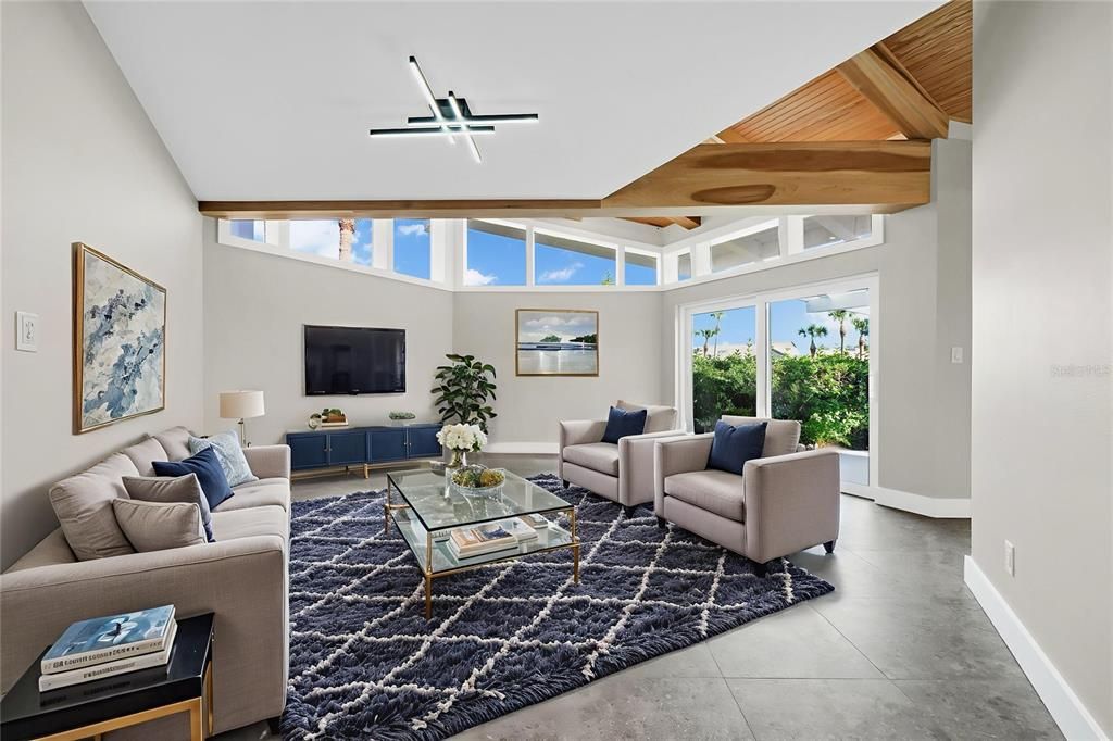 Interior, Living room, Wooden Ceilings