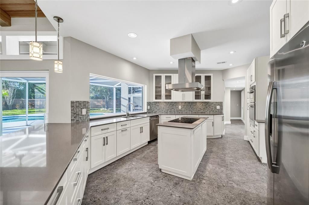 Interior, Kitchen, Pendant Lights, Recessed Lighting, Stainless Steel Appliances