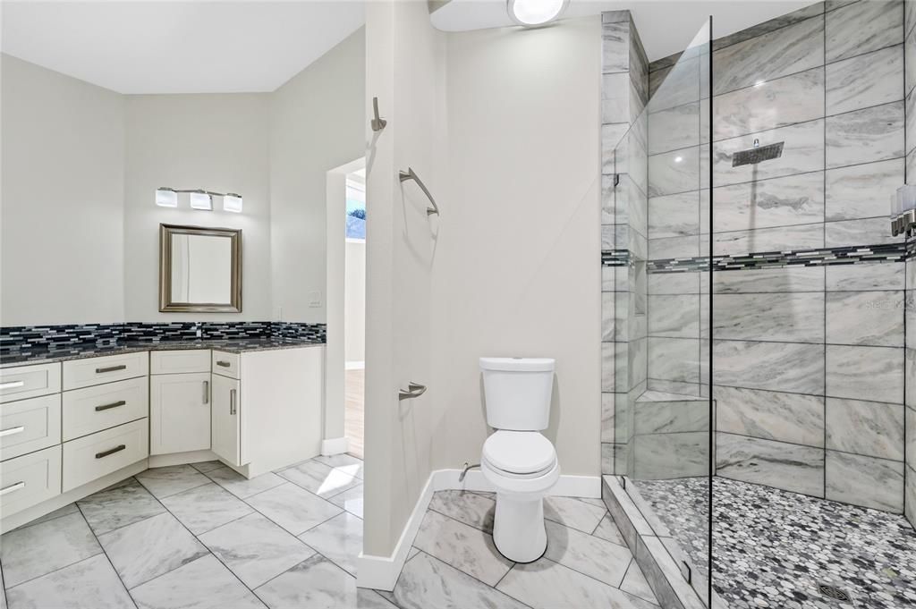 Bathroom, Glass Shower, Interior, Marble, Marble Walls