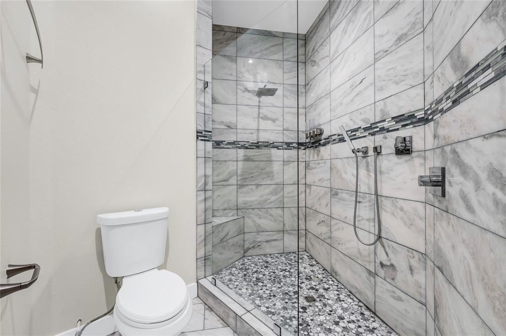 Bathroom, Glass Shower, Interior, Marble Walls