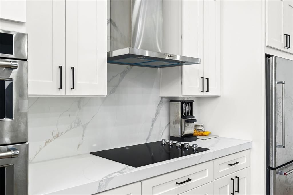 Interior, Kitchen, Marble Walls, Stainless Steel Appliances