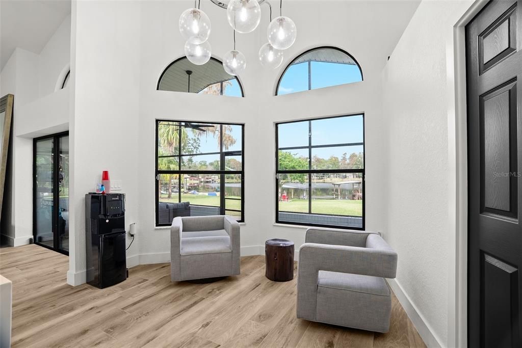 Interior, Pendant Lights, Wood Texture Flooring