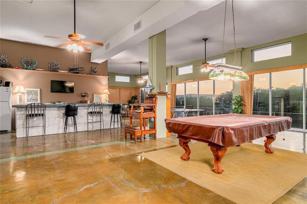 Billiard Table, Game Room, Interior, Pendant Lights