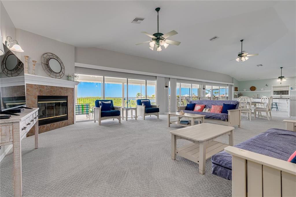 Dining room, Fireplace, Interior, Living room, Water