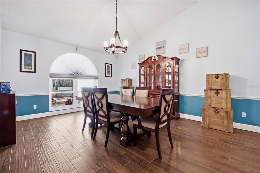 Chandelier, Dining room, Interior, Wood Texture Flooring