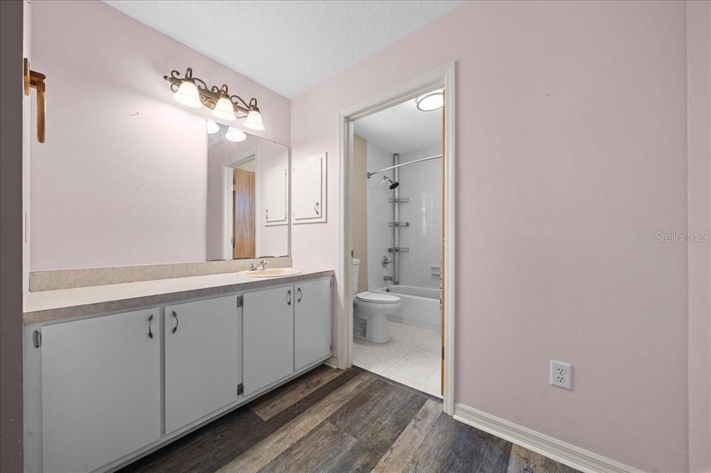 Bathroom, Dual Sink Vanities, Interior, Wood Texture Flooring