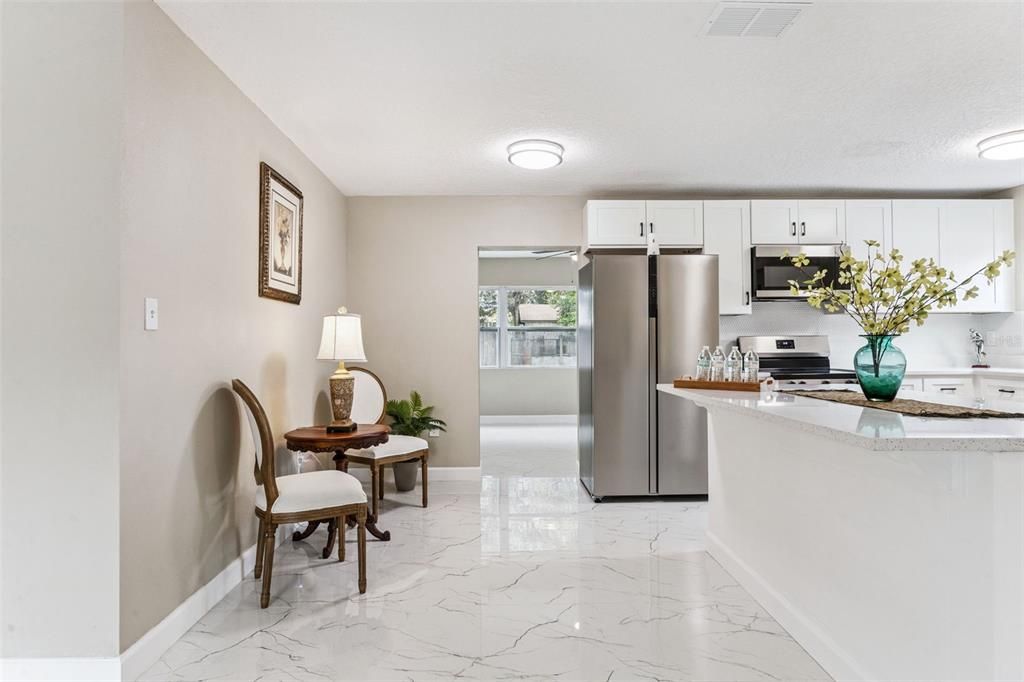 Interior, Kitchen, Marble, Stainless Steel Appliances