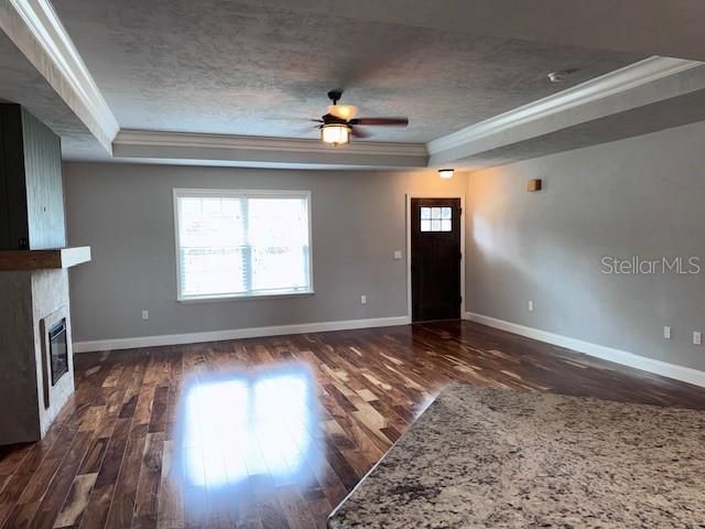 Empty room, Fireplace, Interior, Wood Texture Flooring