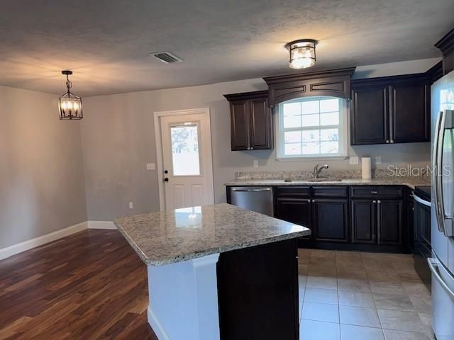 Interior, Kitchen, Pendant Lights, Wood Texture Flooring