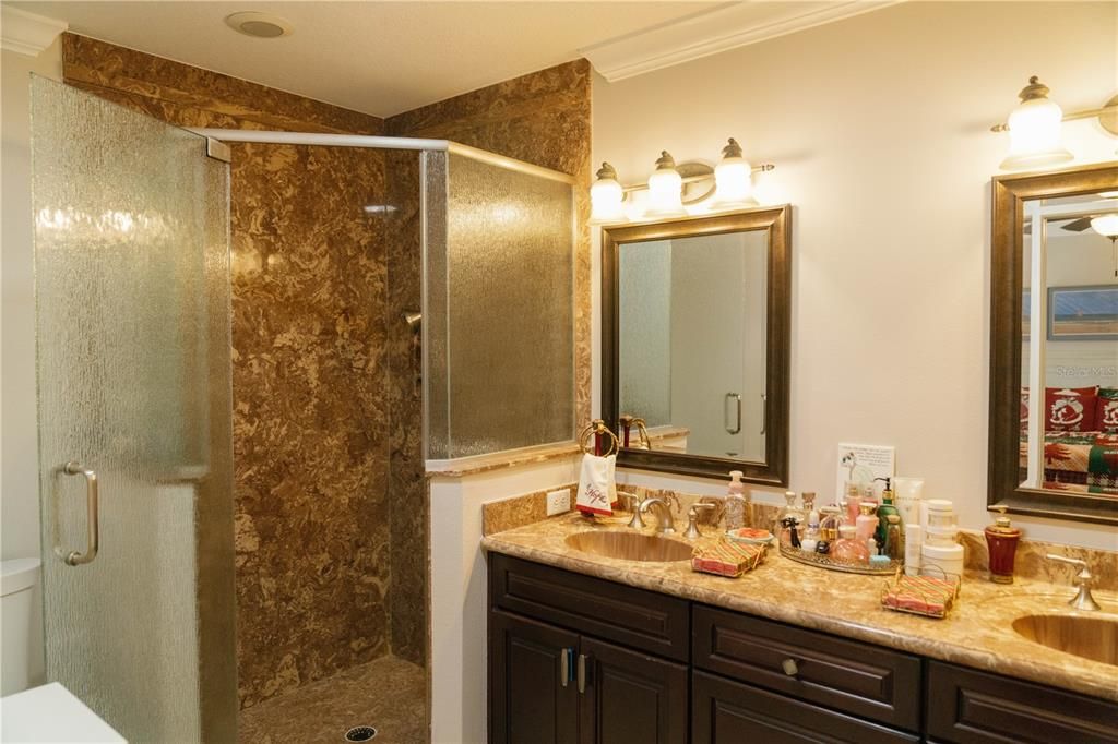 Bathroom, Dual Sink Vanities, Glass Shower, Interior