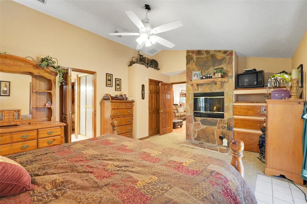 Bedroom, Fireplace, Interior
