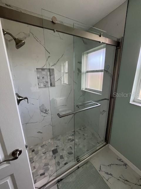 Bathroom, Glass Shower, Interior, Marble, Marble Walls