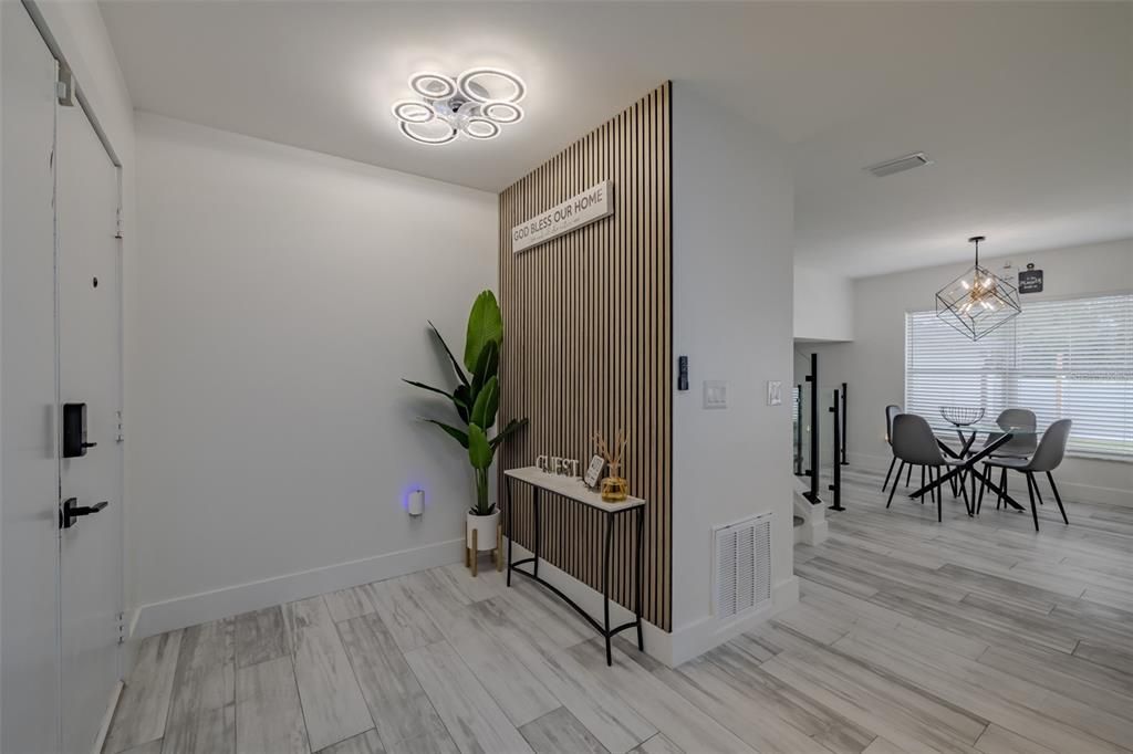 Chandelier, Dining room, Interior, Wood Texture Flooring