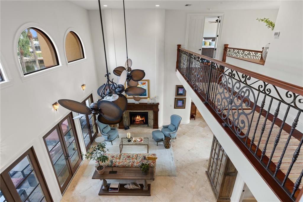 Fireplace, Interior, Living room, Recessed Lighting