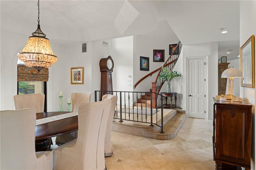 Chandelier, Dining room, Interior, Recessed Lighting