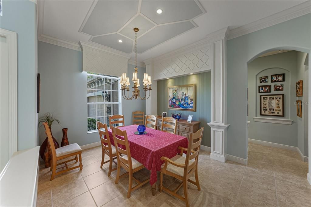 Chandelier, Dining room, Interior, Recessed Lighting