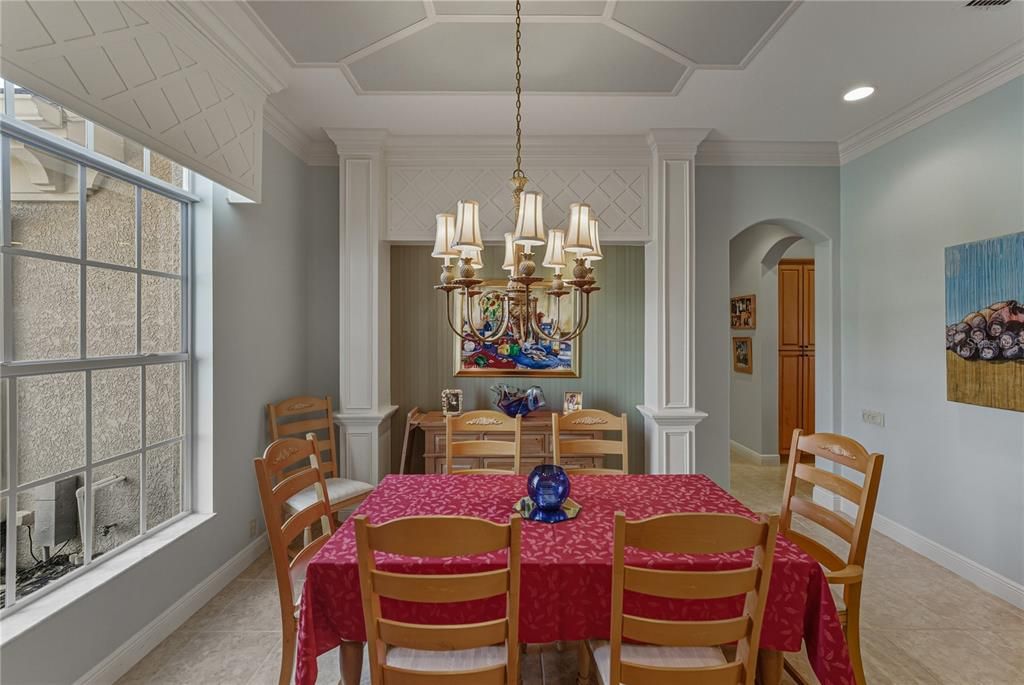 Chandelier, Dining room, Interior, Recessed Lighting