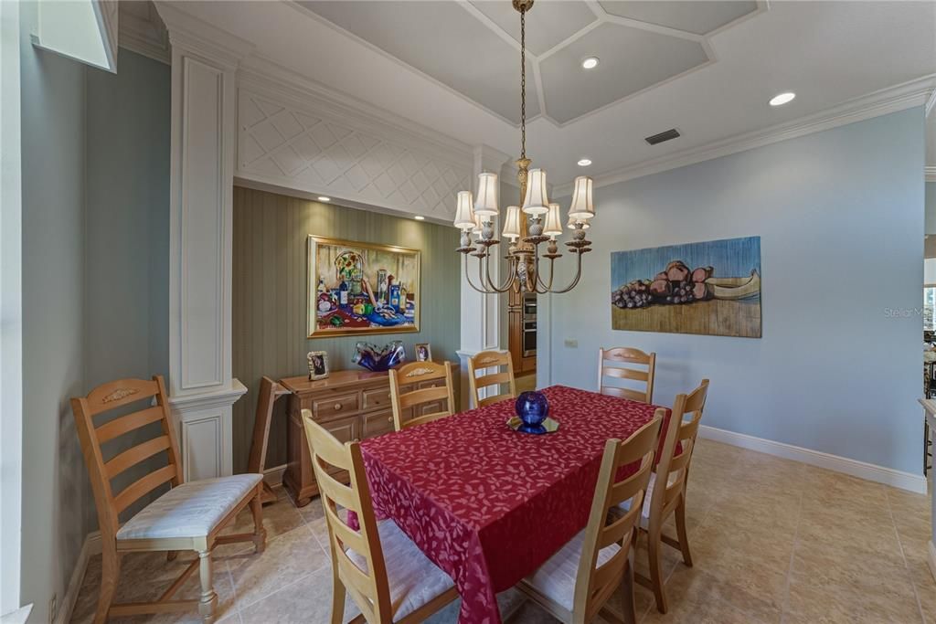 Chandelier, Dining room, Interior, Recessed Lighting