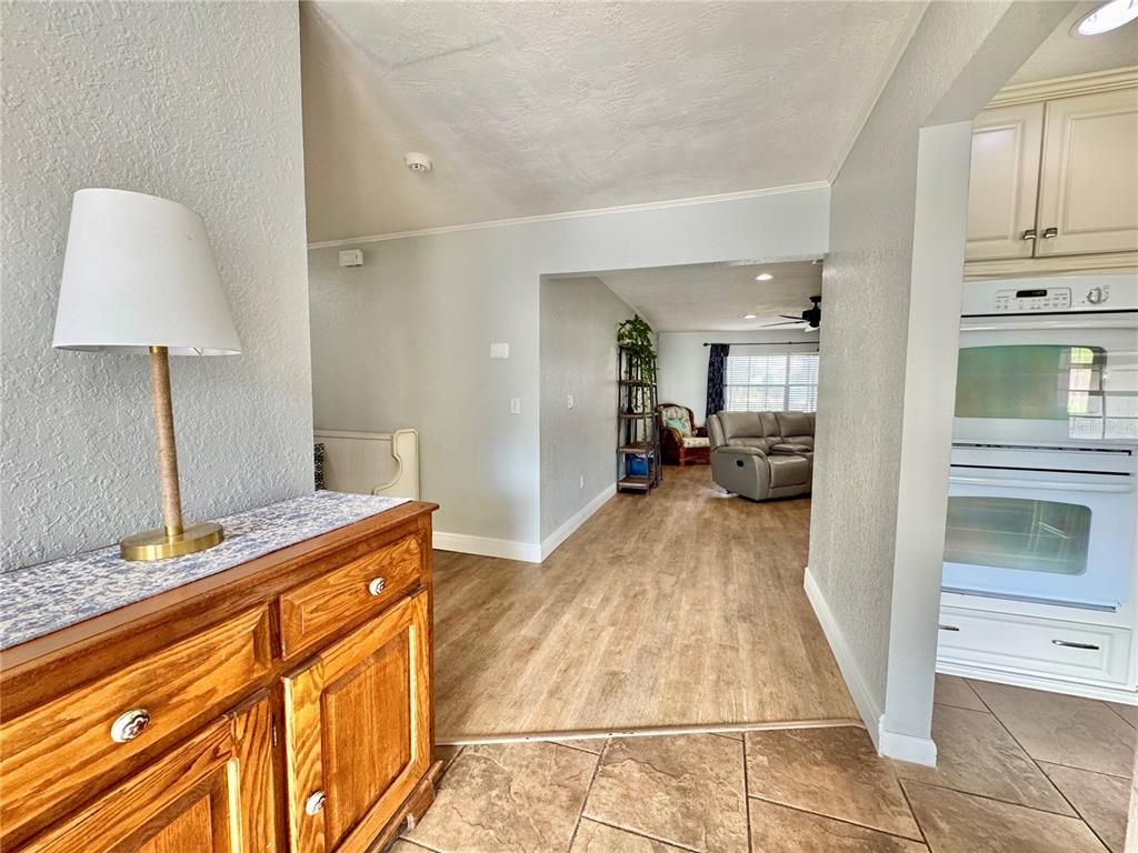 Interior, Kitchen, Recessed Lighting, Wood Texture Flooring