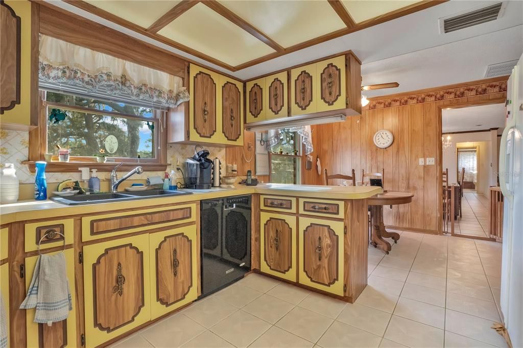 Interior, Kitchen, Wooden Walls
