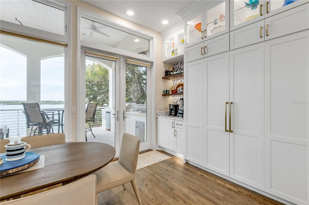 Dining room, Interior, Recessed Lighting, Water, Wood Texture Flooring
