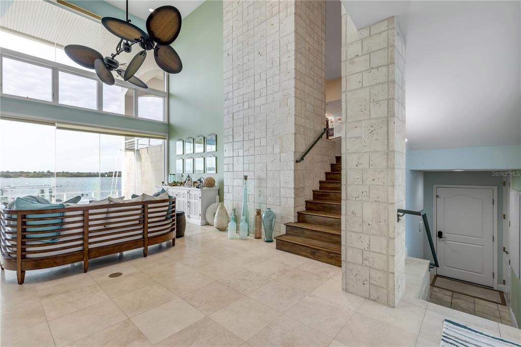 Interior, Stone Walls, Water