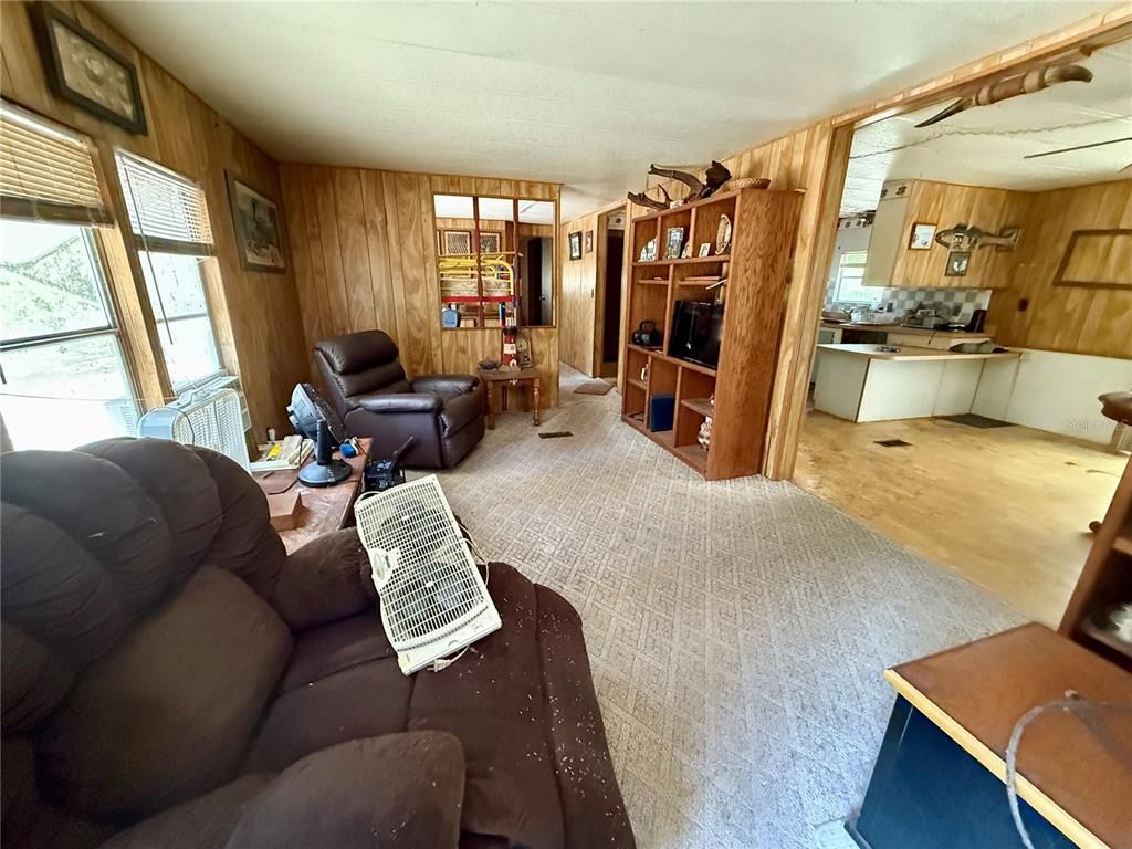 Interior, Kitchen, Living room, Wooden Walls