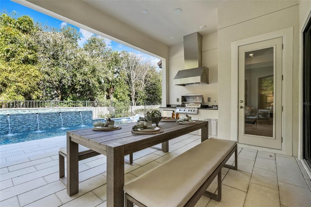 Exterior, Outdoor Kitchen, Pool, Stainless Steel Appliances