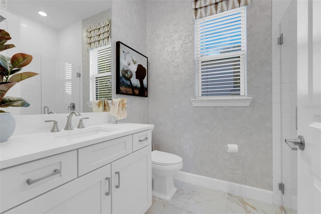 Bathroom, Interior, Marble, Recessed Lighting