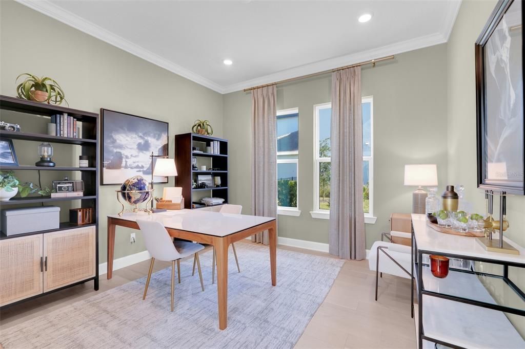 Home Office, Interior, Recessed Lighting