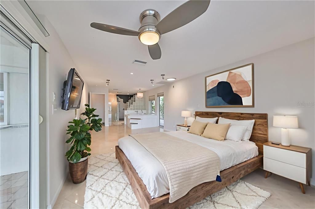 Bedroom, Interior, Pendant Lights, Recessed Lighting