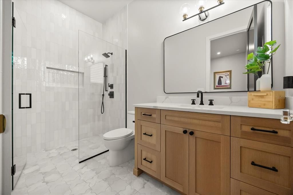 Bathroom, Glass Shower, Interior, Marble