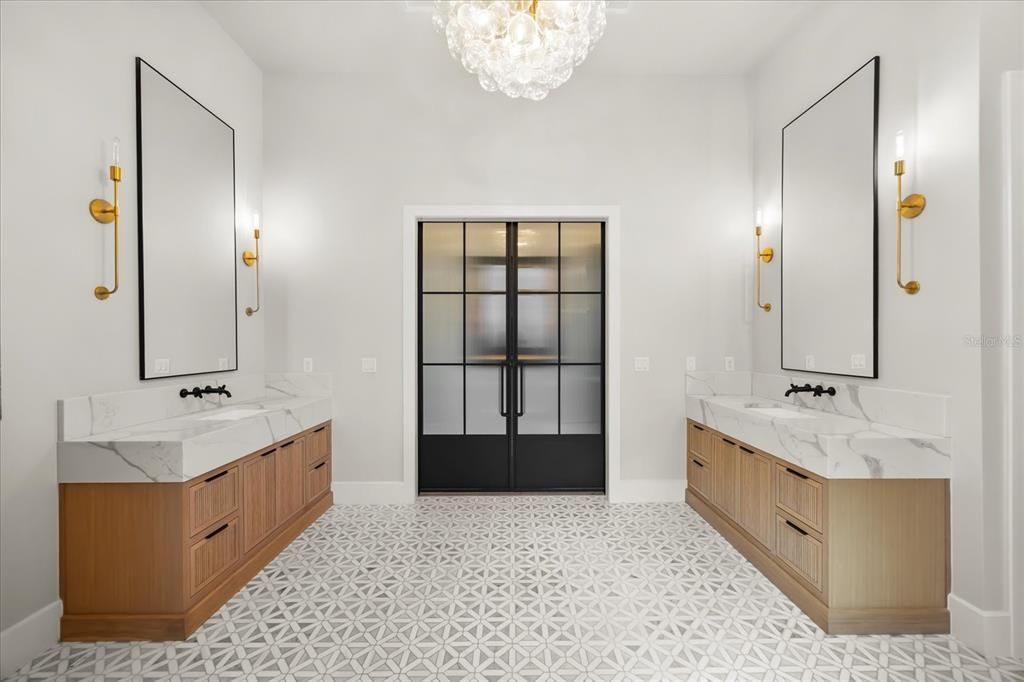 Bathroom, Chandelier, Dual Sink Vanities, Interior