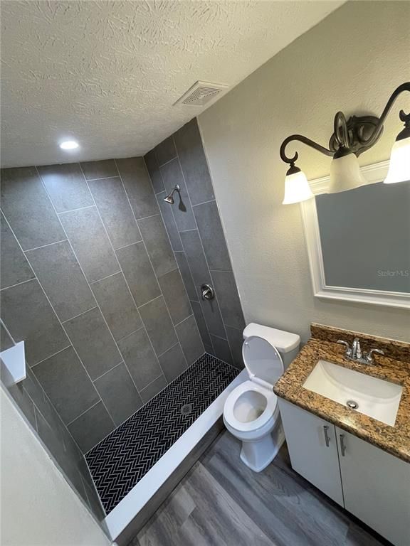 Bathroom, Interior, Recessed Lighting, Wood Texture Flooring