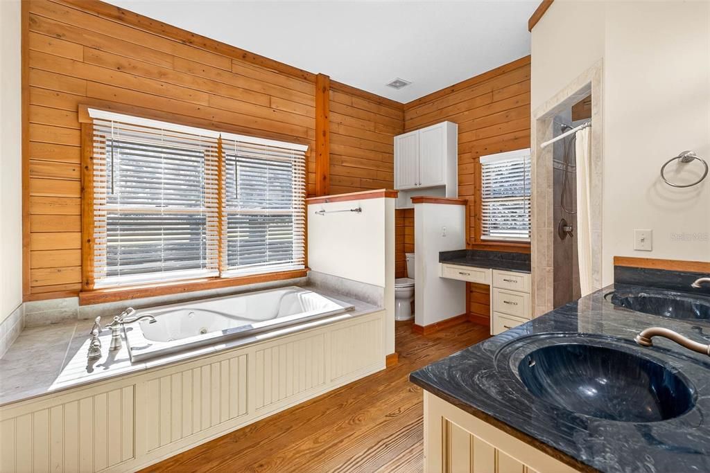 Bathroom, Interior, Wood Texture Flooring, Wooden Walls