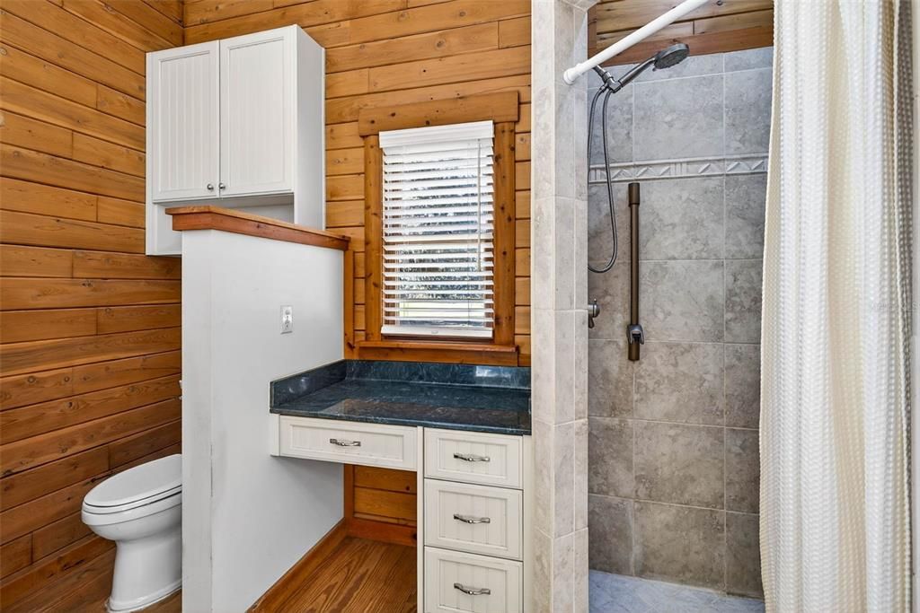 Bathroom, Interior, Wood Texture Flooring, Wooden Walls