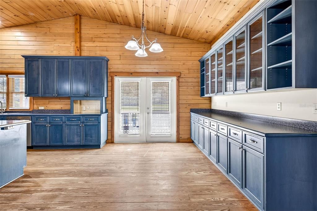 Interior, Kitchen, Pendant Lights, Wooden Ceilings, Wood Texture Flooring, Wooden Walls